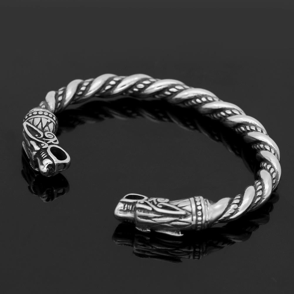 Brazalete geométrico plateado de cobre abierto con torcedor de cobre al por mayor